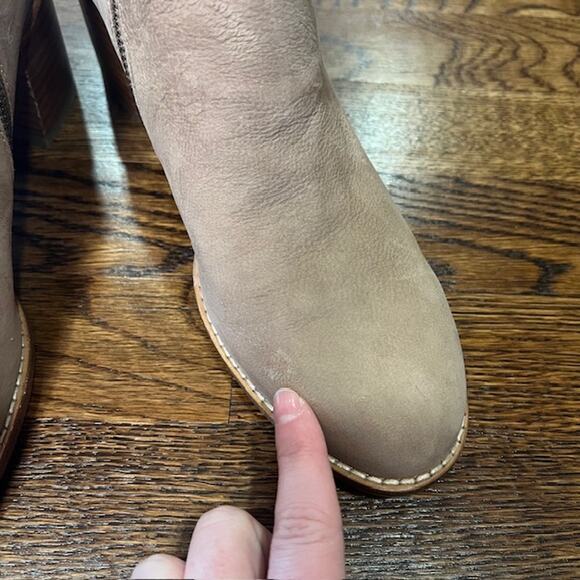 Eileen Fisher Melrose Ankle Boots Womens 8 Tan Earth Nubuck Leather Block Heel - Picture 4 of 9